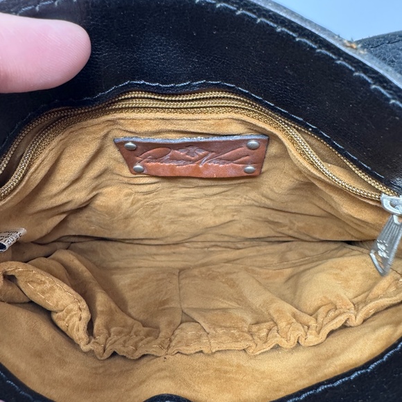 Patricia Nash Venezia CavalinoBlack Leather Brown Calf Hair Buckle Crossbody Bag - Picture 10 of 11